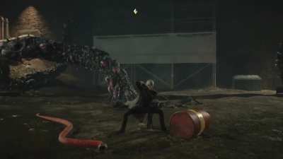 Vergil tries to intimidates a propane tank