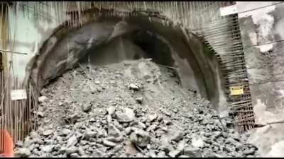 The moment when the accident occurs with the TBM of Linha 6-Laranja, S&atilde;o Paulo - SP - Brazil, February 1, 2022
