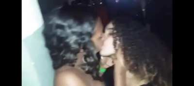 Brazilian girls making out at party
