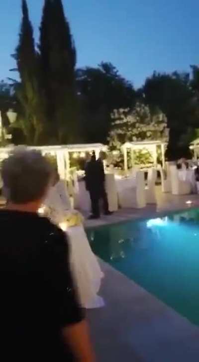 The grandma thought that the pool was the dancing floor LMAO
