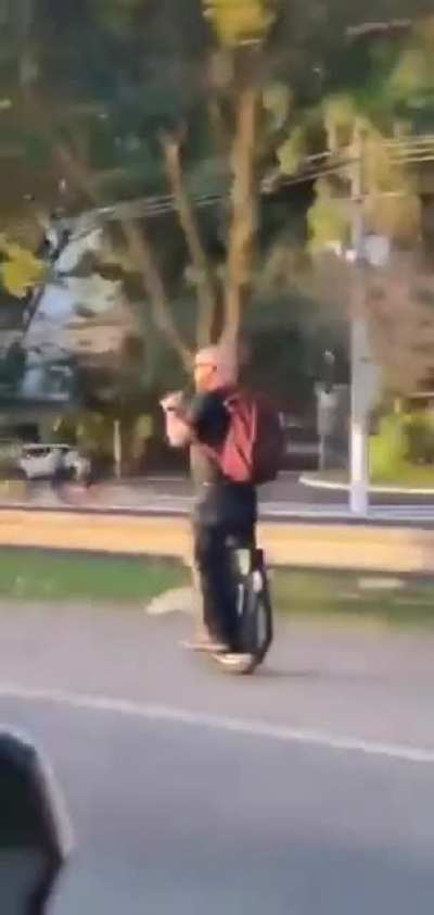 Don’t drink and drive on monocycle!