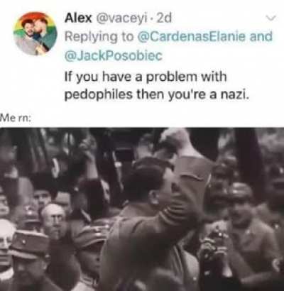 bu tweet yada yorumu atan arkadaş (g&ouml;t&uuml;ne m21 vulkan soktuğum) diyorki: pedofililerle bir sorunununuz varsa siz nazisinizdir