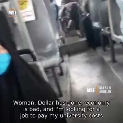 A young Iranian girl stands up to a pro-regime woman who calls her &ldquo;dirty" for being without a hijab.