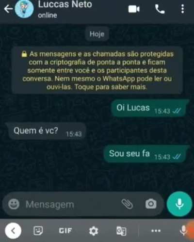 Muito Humilde esse lucas