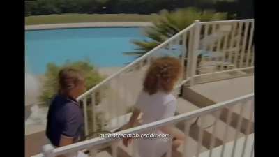 Mitzi Kapture Verbal and Pretends to Hit a Man in the Balls with a Tennis Racket in No Retreat, No Surrender 1988