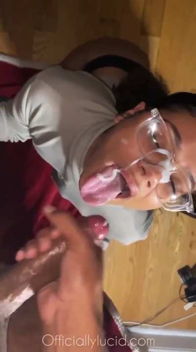 On Her Glasses