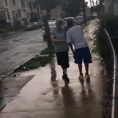 Making New Friends While Out for a Rainy Stroll