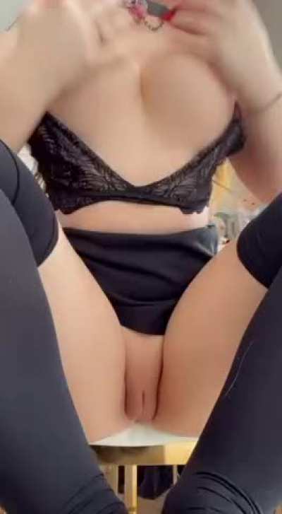 Thick thighs, thigh highs, and a desire to be used as your free use fuckdoll
