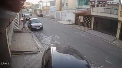 Speeding up in a residential area