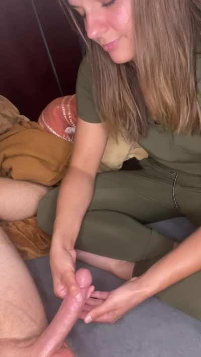 Making my patient cum for me.