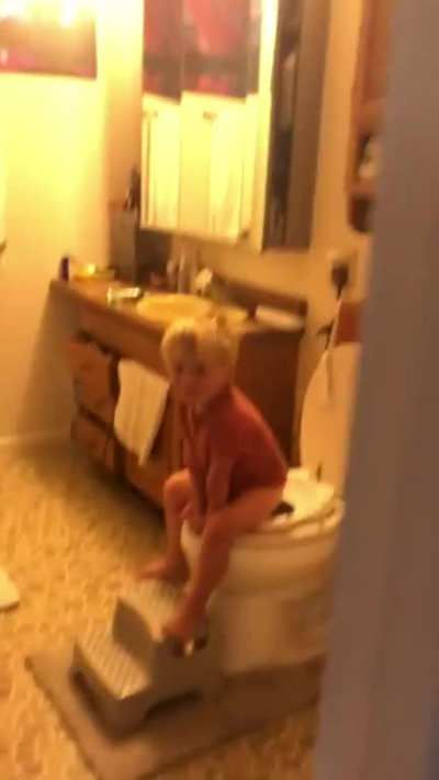 Potty training poop scream