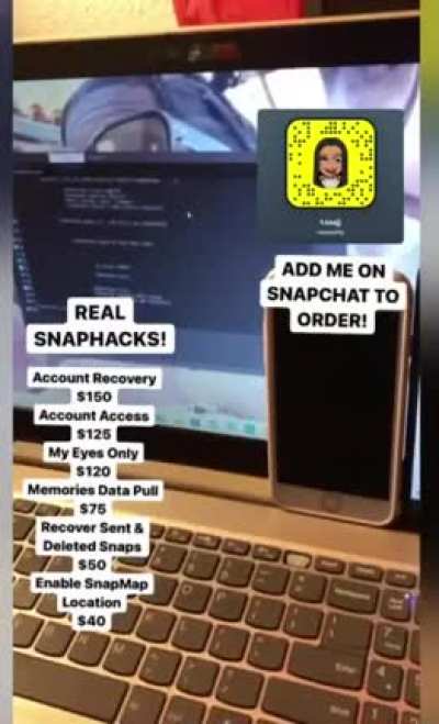 Anyone need an ACTUAL hacker with REAL proof to show for? Stuff like Account Access, Account Recovery, My Eyes Only Hacks &amp;amp; More Available. Add @naequality on Snapchat &amp;amp; Hit the telegram group link in the comments!