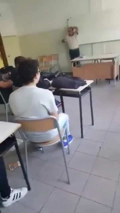 &ldquo;Class clown&rdquo; throws bin at teacher