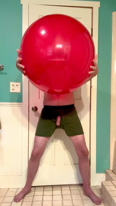 Could use a little &ldquo;help&rdquo; down there since I&rsquo;m focusing on each deep breath into my balloon! 🎈