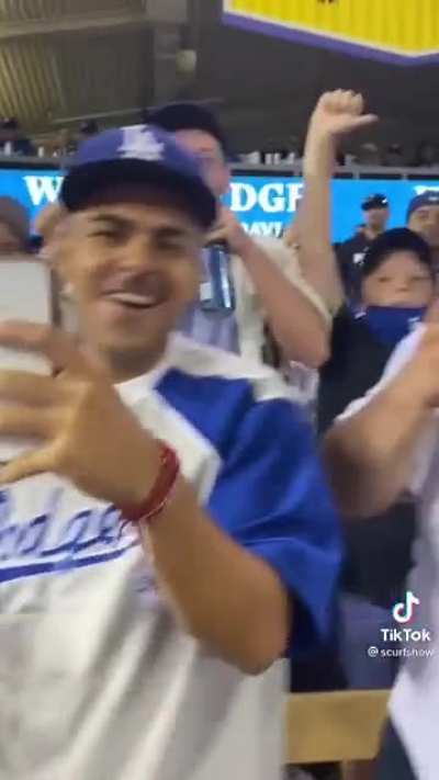 Walking through Dodger Stadium wearing Astros gear