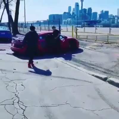 McLaren out of control crashes into an Audi R8