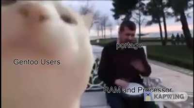 Me while updating my Gentoo system :P