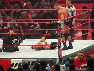 Fancam footage of the final time Randy Orton's "Burn In My Light" theme song was used (5/5/2008)