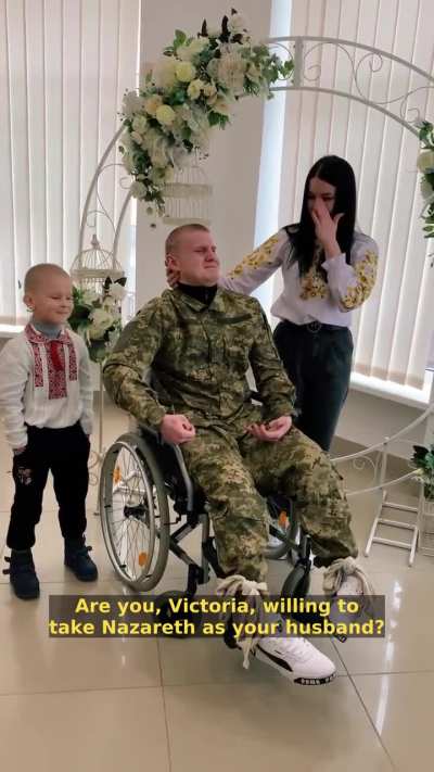 Veteran marries his sweetheart. Never forget Ukrainians&rsquo; resilience and never forgive Russia&rsquo;s terror.
