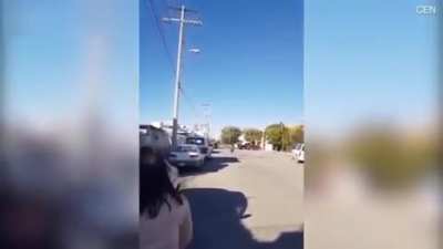 Mom hits kid w flipflop from like 50ft