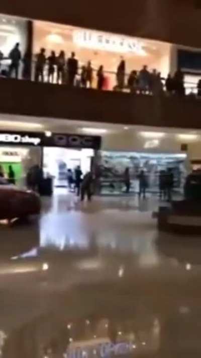 Mall floods, band plays my heart will go on from titanic