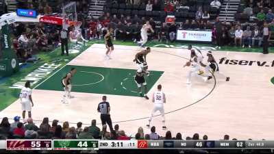 [Highlight] Giannis skies and blocks Mobley for his second block of the game!