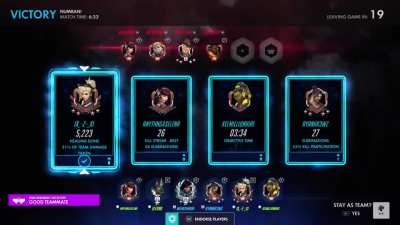 It always feels good to receive 10 votes from teammates and enemies combined. I even forgot it was called Legend for a second.