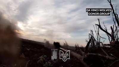 Gonor group of Da Vinci Wolves Battalion defending the last road to Bakhmut. The full video was announced to be published soon