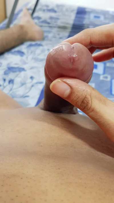 Lube your real cock using my precum 💦