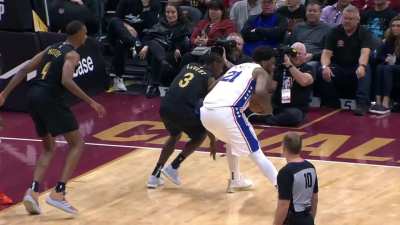 [Highlight] Embiid draws a foul on Mobley