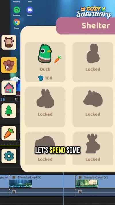 My cat sleeping next to me while I work inspired me to make a task bar game where you take care of many cute animals! So hyped to launch Cozy Sanctuary next week!