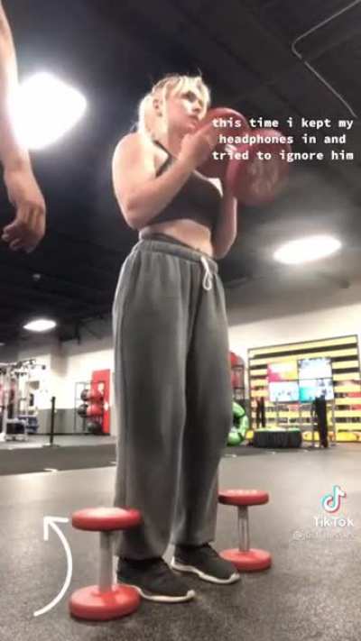Guy harasses girl at gym