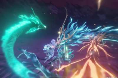 Got a nice shot of Jinhsi and Jiyan&rsquo;s dragons together