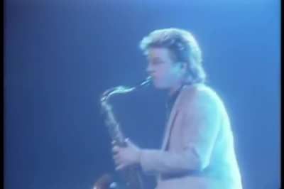 Huey Lewis and the News at the Oakland Coliseum in 1987, performing "Back in Time"