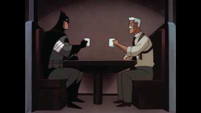 A New Year's tradition always kept between Batman and Commissioner Gordon. From TAS, "Holiday Knights" (a scene that hits especially hard this year now that both voice actors are gone)