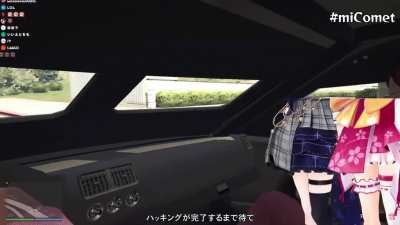 GTA: Suisei is busy hacking with her phone. Miko meanwhile...