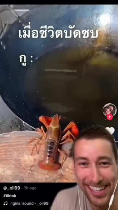 Cute Lobster Taking a Bath