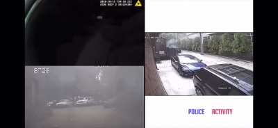 Man throws flaming torch into Seattle Police Department patrol car with officer inside