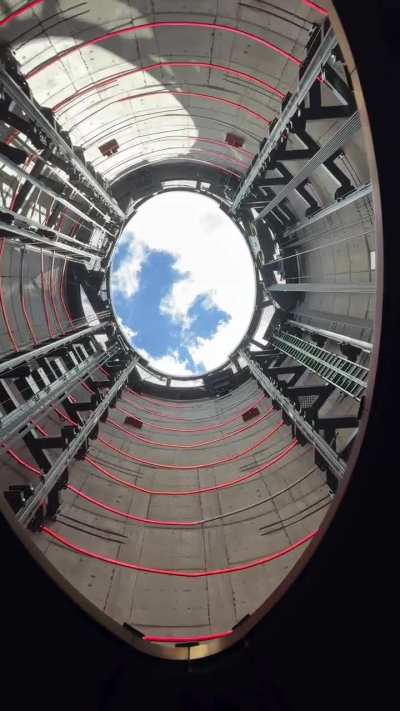 Riding the chimney lift 109 at Battersea power station