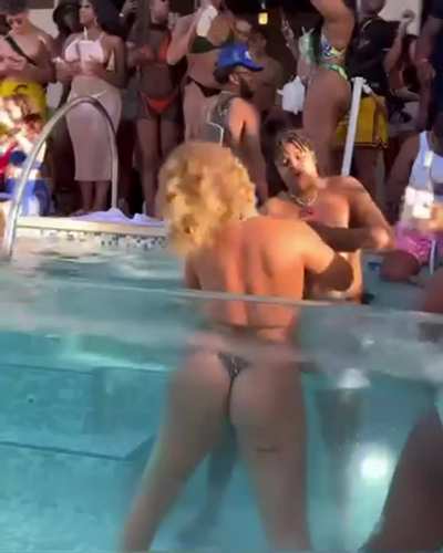 Latto in a pool