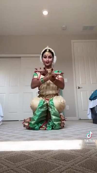 Doing a dance trend in kuchipudi