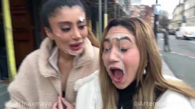 Artemis Carmona &amp;amp; Marina Maya - Epic London Cumwalk!