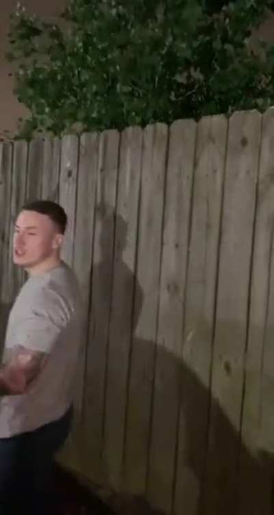 Punching a fence bare handed