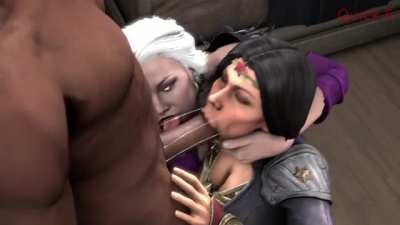 Wonder Woman And Sindel Deepthroat (Quick E) [DC & Mortal Kombat]