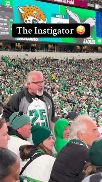 Heated fans at the Eagles Vs Jaguars game