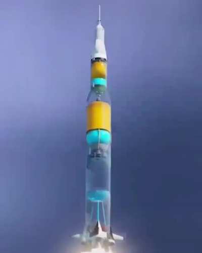 Demonstration of fuel consumption for a rocket