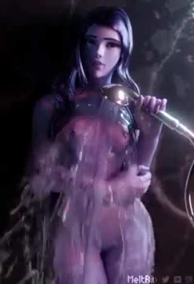 Widow taking a shower 
