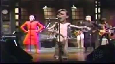 Goofy performance of &ldquo;Boys Keep Swinging&rdquo; on SNL, 1979.