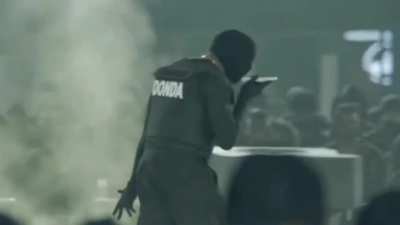 kanye seems a bit irritated