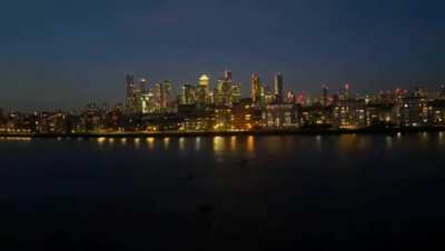 Sunset over Canary Wharf
